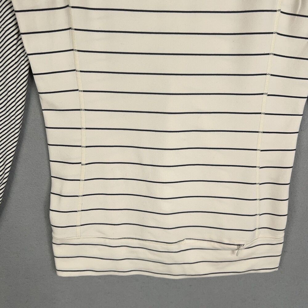 Lululemon Shirt Womens 6 Beige Stripe Full Tilt Long Sleeve Angel Wing - Picture 4 of 15
